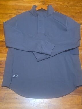 NWT BYLT Men's Heather Gray Elite+ Fairway Drop-Cut Performance Pullover- M FLAW